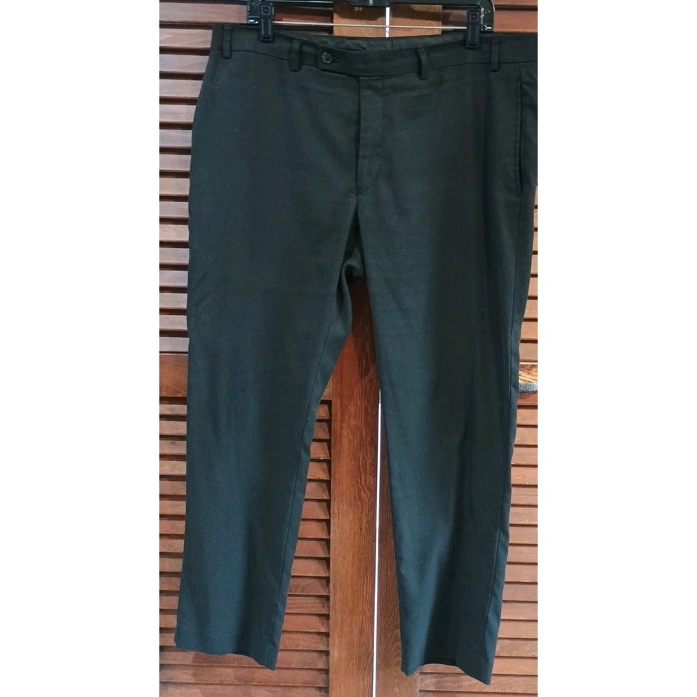 Lauren By Ralph Lauren Mens Regular fit Dress Pants 38x29 Black Flat Front